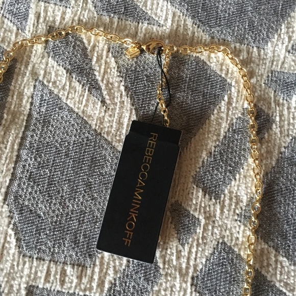 Rebecca Minkoff Gold Fringe Pearl Charm Necklace - Picture 5 of 7